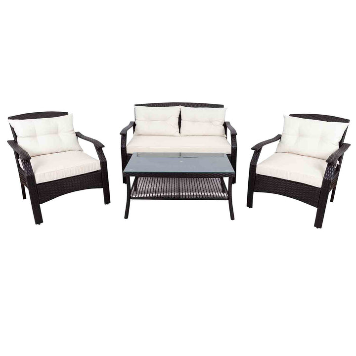 Oasis Outdoor Rattan Sofa Seating Group with Cushions - 4 Seat