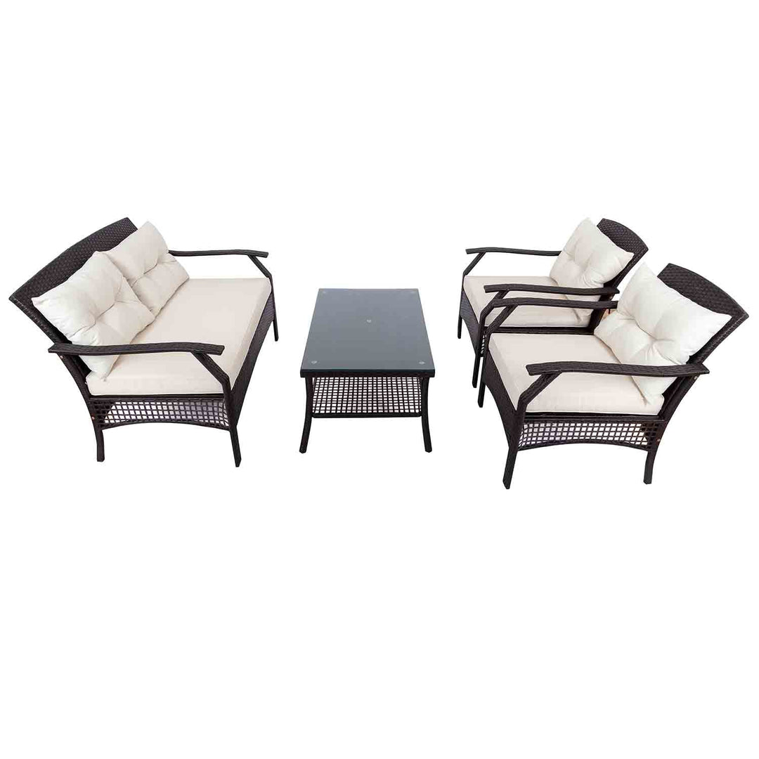 Oasis Outdoor Rattan Sofa Seating Group with Cushions - 4 Seat