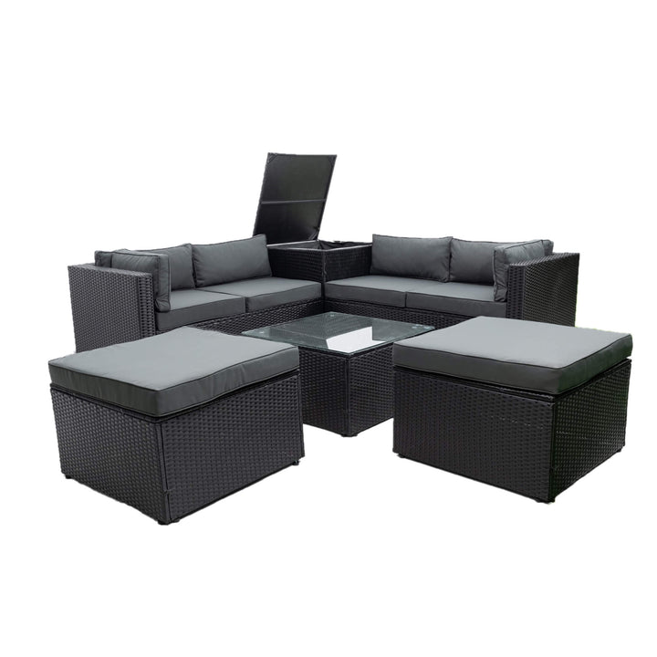 Irta Outdoor Sectional Sofa Set with Storage Box-6 Seat
