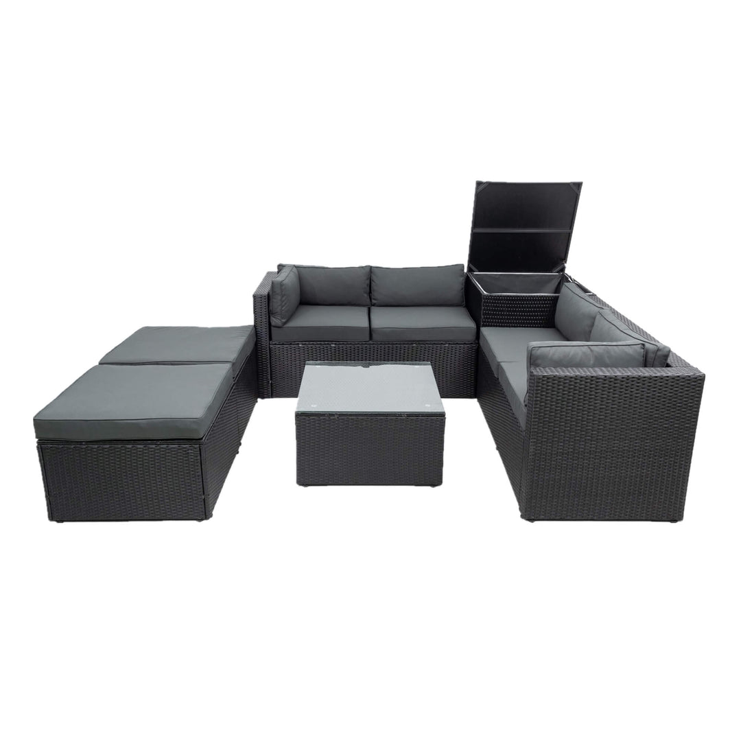 Irta Outdoor Sectional Sofa Set with Storage Box-6 Seat