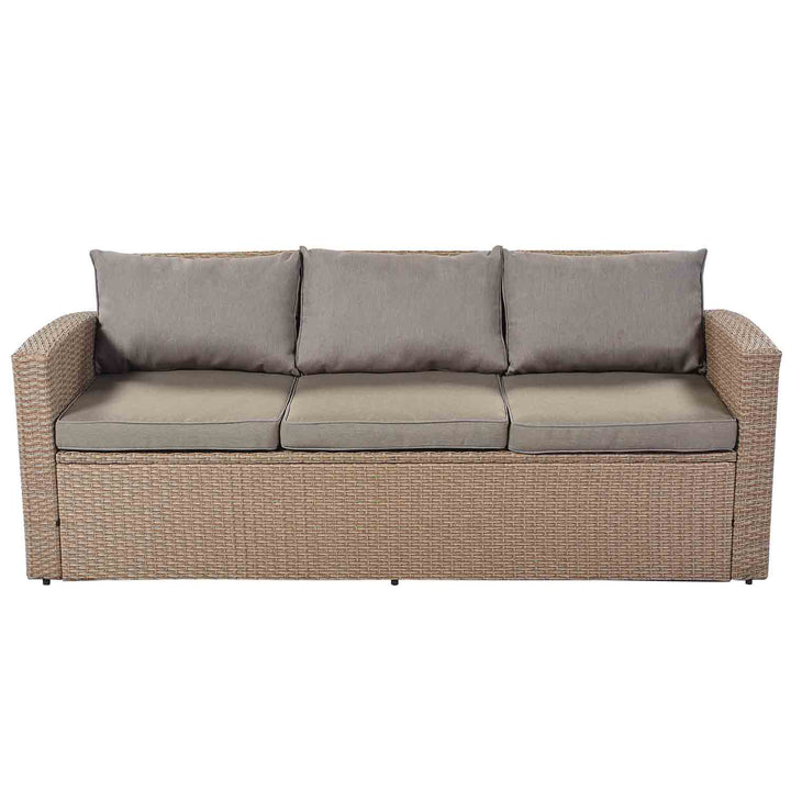 Irta Outdoor Wicker Furniture Sofa Set with Rectangular Table - 5 Seat