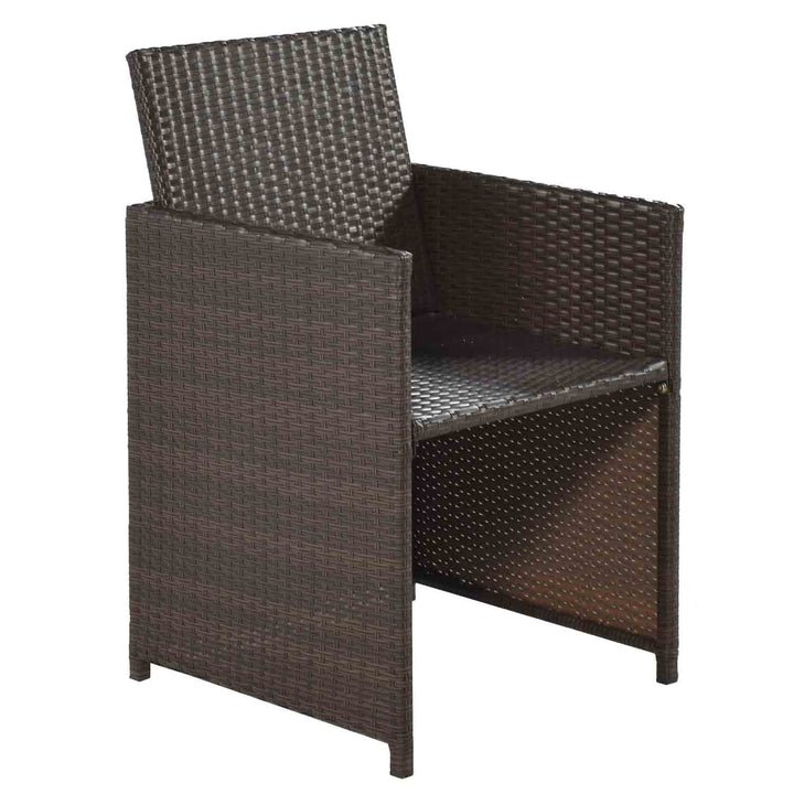 Haven Patio Wicker Dining Table Set with Wood Tabletop for 10