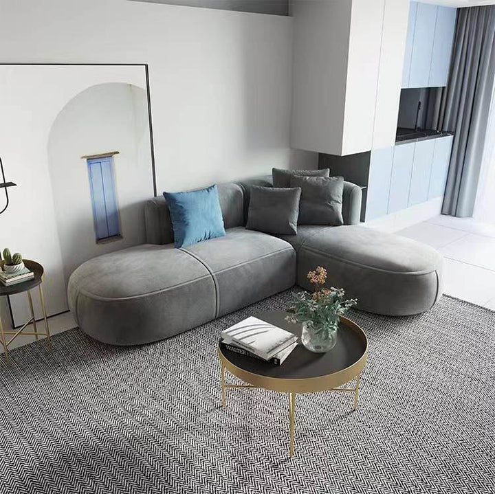 L-Shaped Light Grey Modular Sectional Sofa