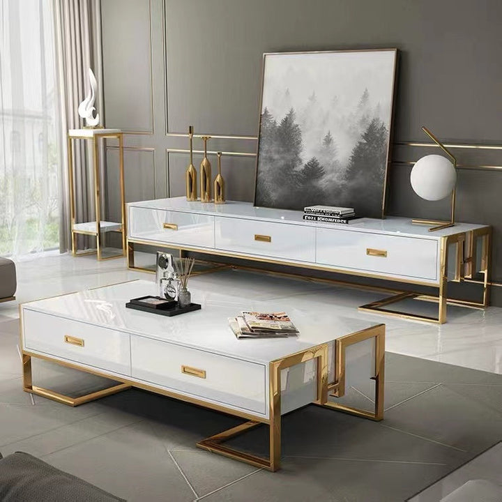 Shinju Modern Rectangular Coffee Table with 4 Drawers