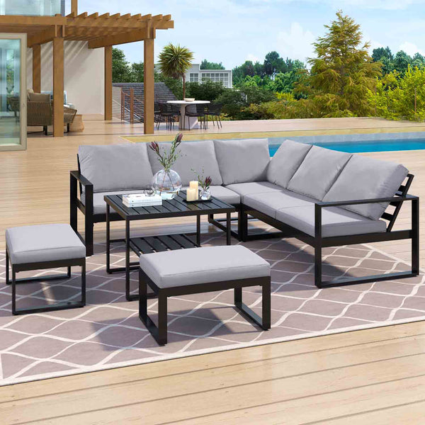 Oasis Modern Outdoor Sectional with Coffee Table