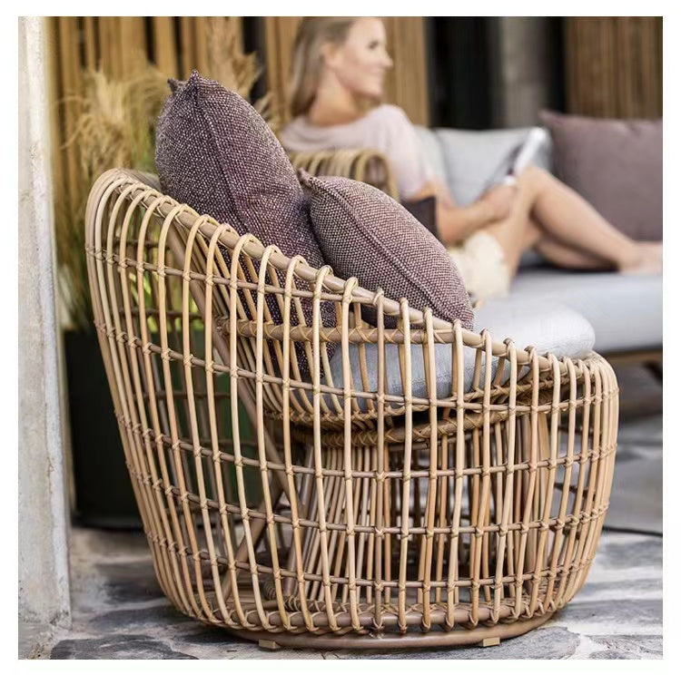 Oasis Rattan Outdoor Nest Shape Loveseat Set with Armchair - 4 Seat
