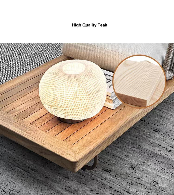 Irta Teak & Rattan Outdoor Sectional Set