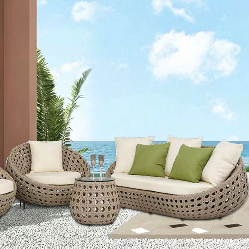 Oasis Woven Outdoor Loveseat Sofa Set with Armchairs - 4 Seat