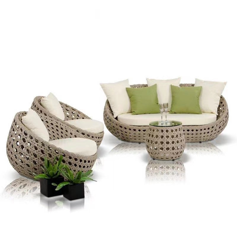 Oasis Woven Outdoor Loveseat Sofa Set with Armchairs - 4 Seat