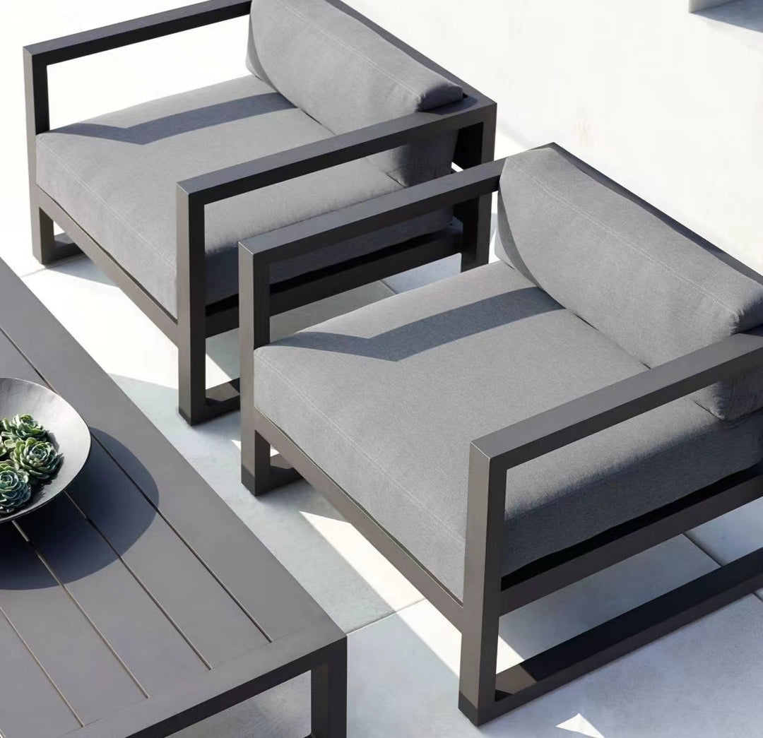 Oasis Aluminum Alloy Outdoor Loveseat Set With Armcharis - 4 Seat