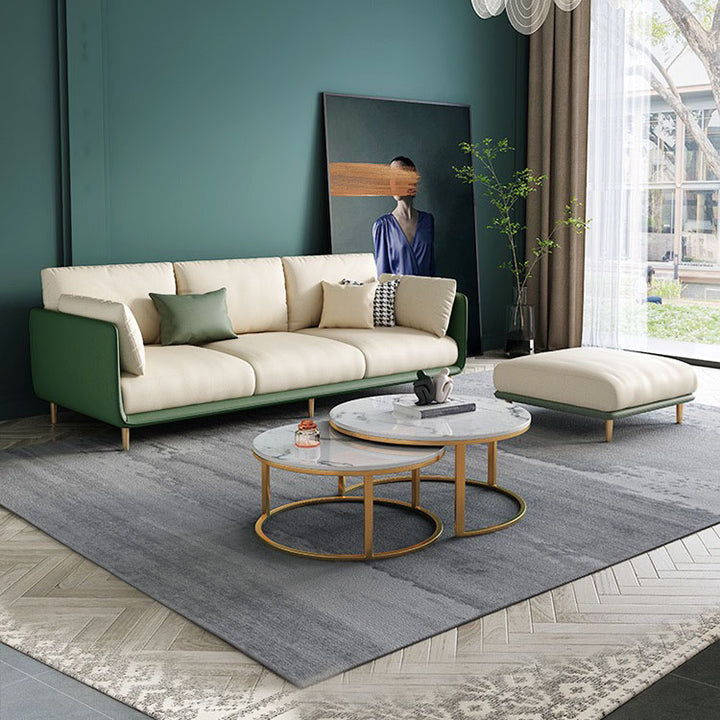 Madge Orange& White 3-Seater Sofa Set Deep Seat