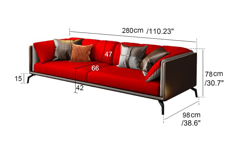 Madge Modern Luxury Leather Sectional Sofa Set with Chaise