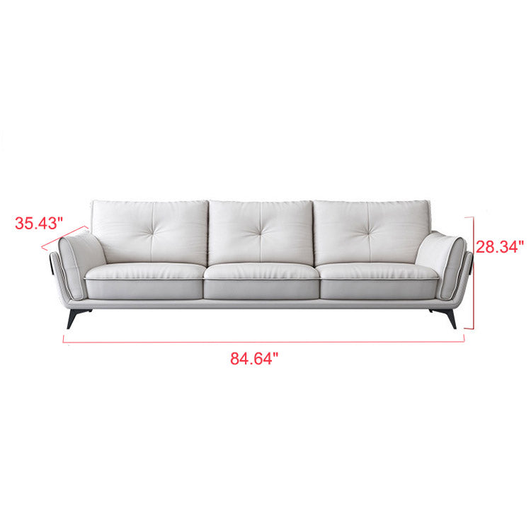 Madge Italian Leather Sectional Couch Set -4 Seat