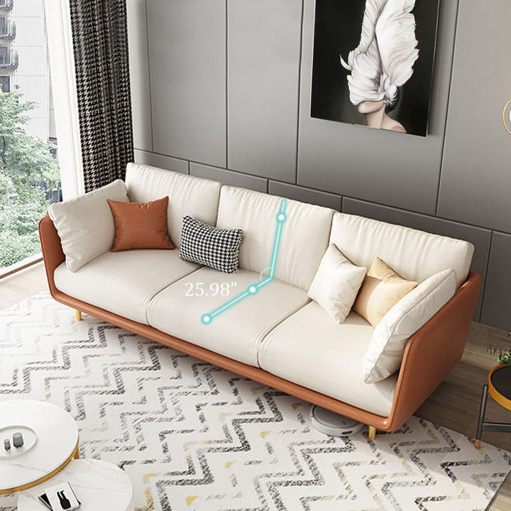 Madge Orange& White 3-Seater Sofa Set Deep Seat
