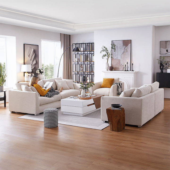 Teaka Boutique 3 Pieces Family Room Sofa Set