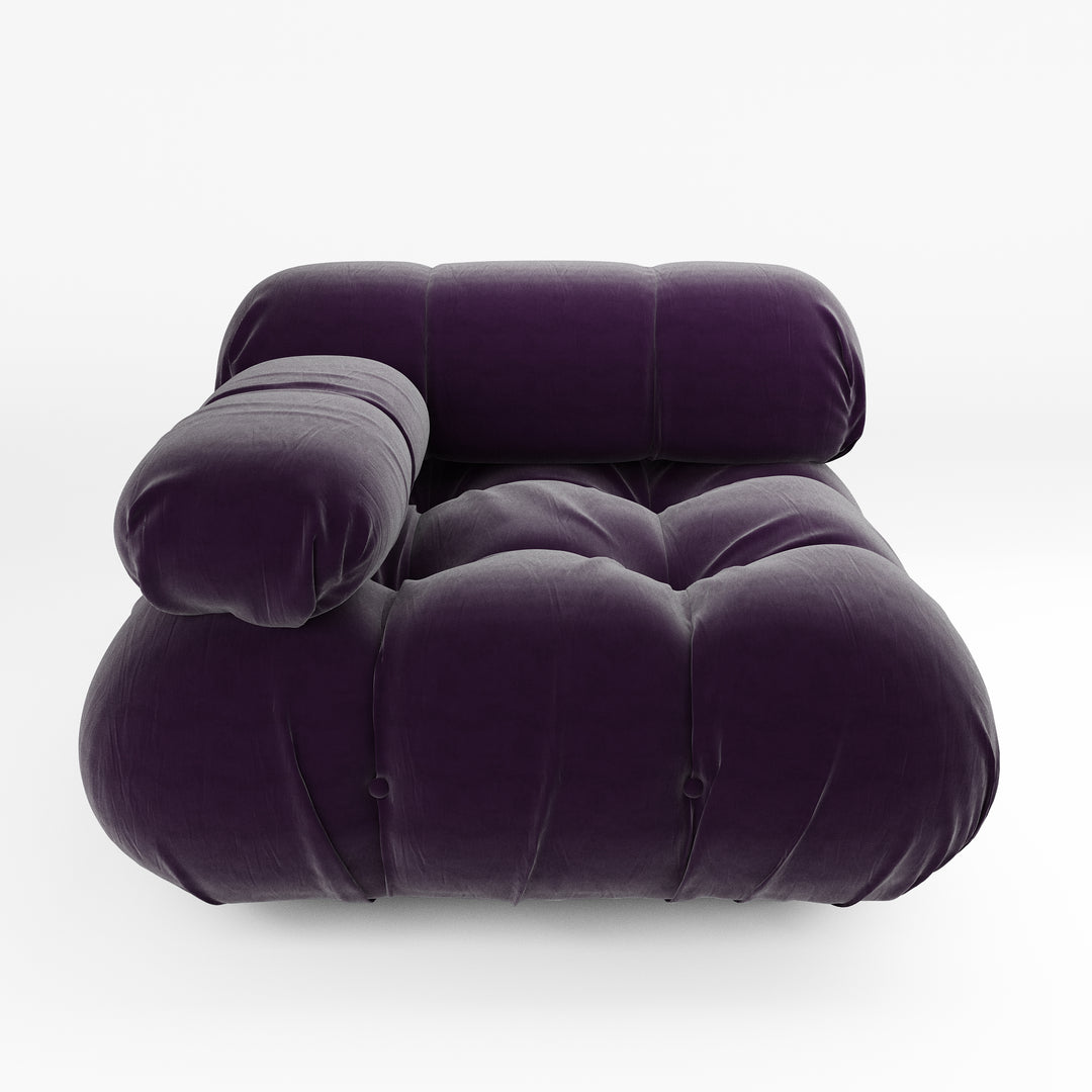 Superior Velvet Modular Single Left Arm Chair
