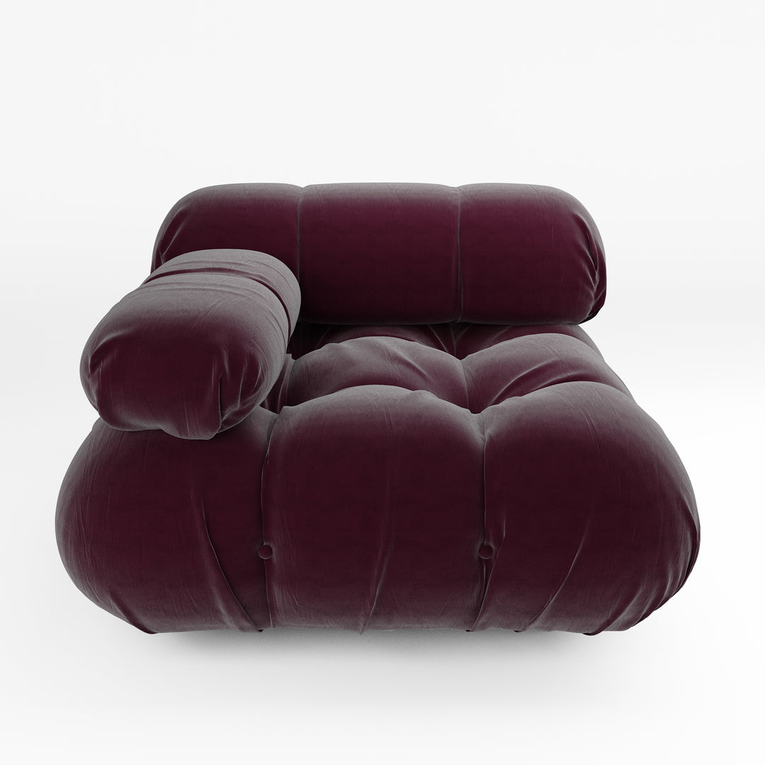 Superior Velvet Modular Single Left Arm Chair