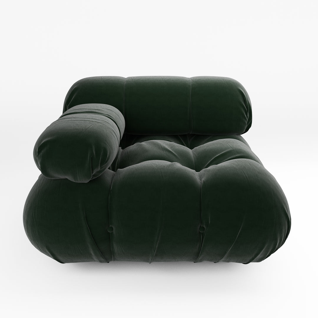 Superior Velvet Modular Single Left Arm Chair