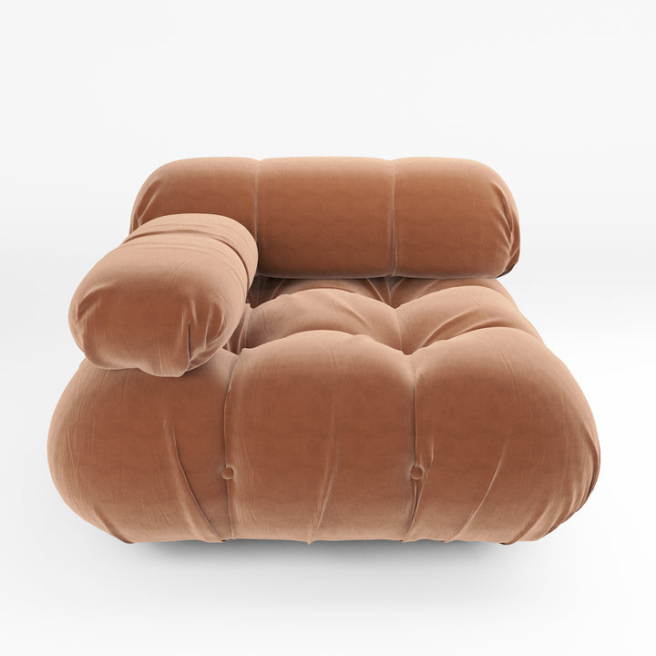 Superior Velvet Modular Single Left Arm Chair