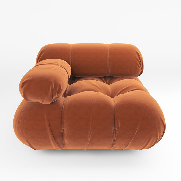 Superior Velvet Modular Single Left Arm Chair