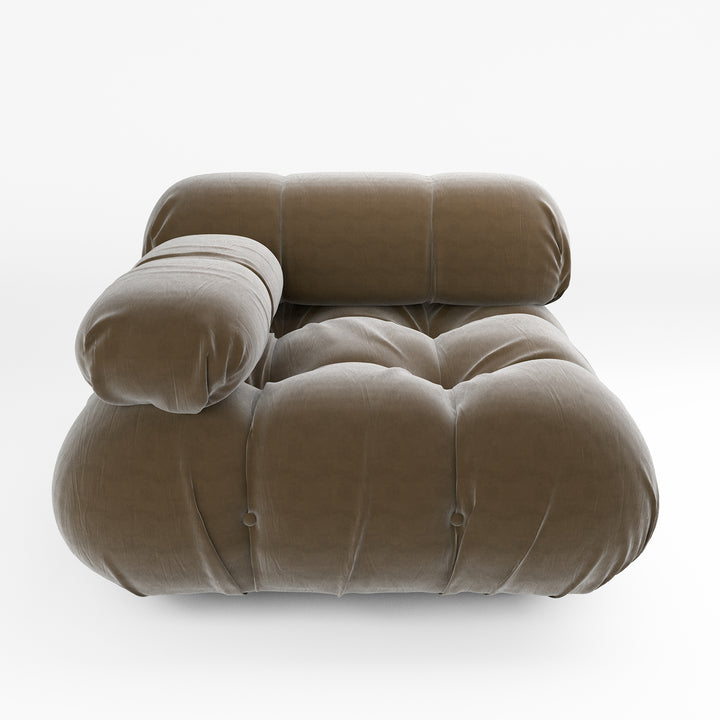 Superior Velvet Modular Single Left Arm Chair