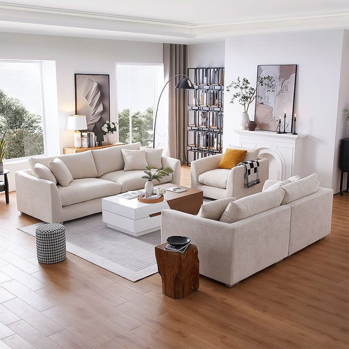 Teaka Boutique 3 Pieces Family Room Sofa Set