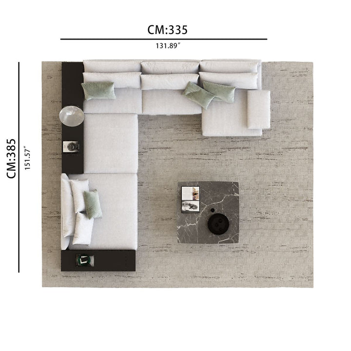 Rottnest Linen 7 Pieces Sectional with End Tables