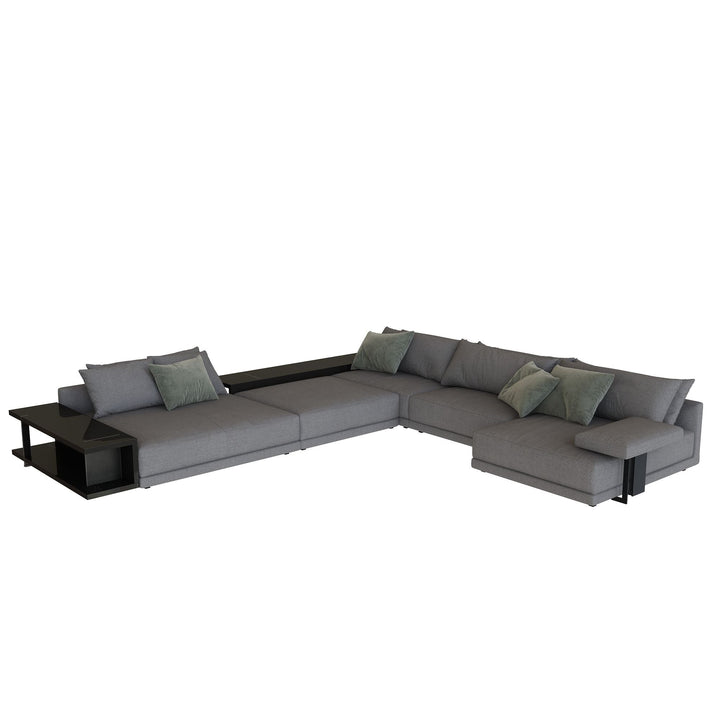 Rottnest Linen 7 Pieces Sectional with End Tables