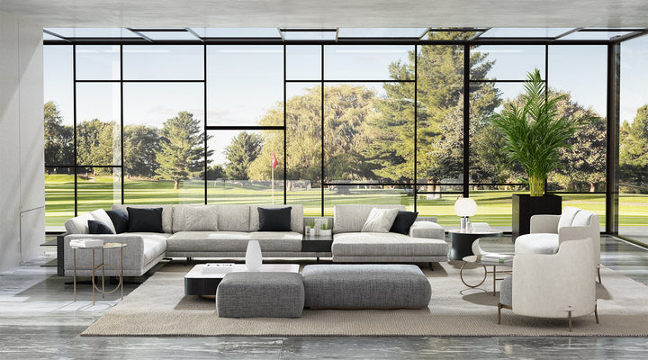 Rottnest Linen 6 Pieces Modular Sectional with End Tables