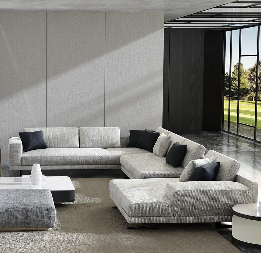 Rottnest Linen 6 Pieces Modular Sectional with End Tables