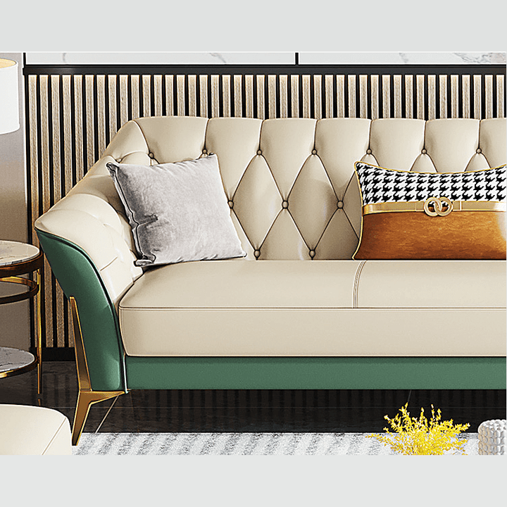 Sitka Modern Tufted Sectional with Chaise Longue 3 Pieces