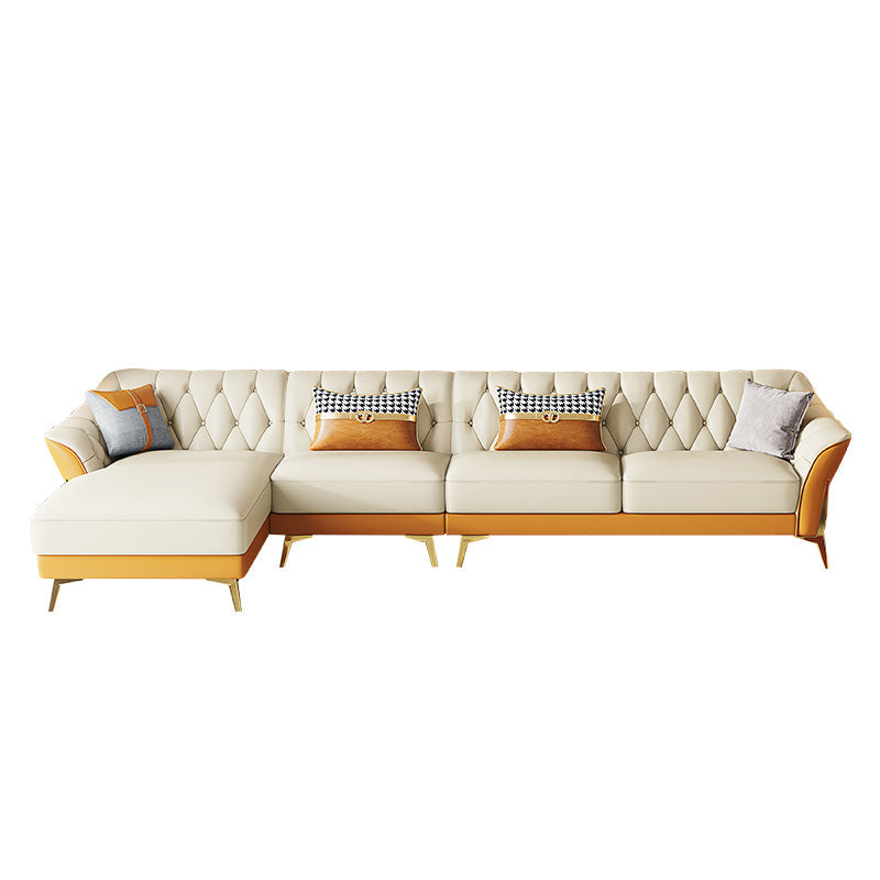 Sitka Modern Tufted Sectional with Chaise Longue 3 Pieces