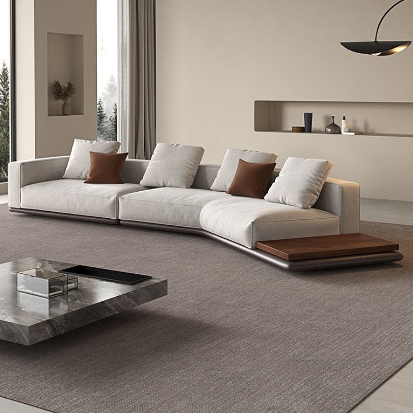 Rottnest Cotton Linen Curved Modular Sofa with Shelf – Hooseng Furniture