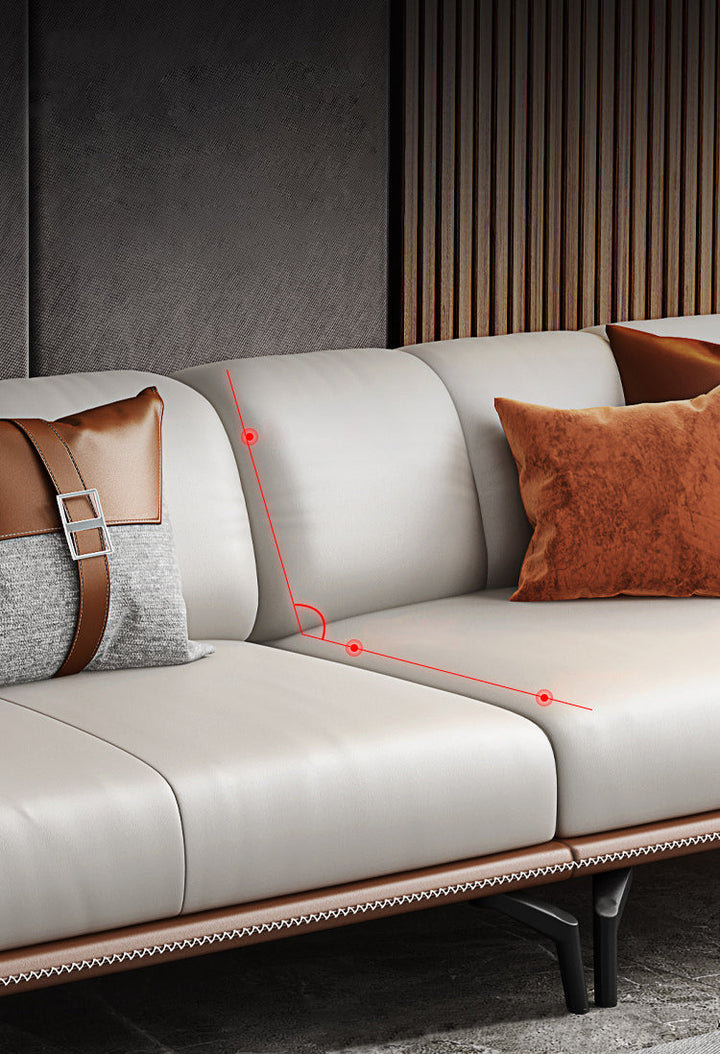 Madge Modern Luxury Leather Sectional Sofa Set with Chaise