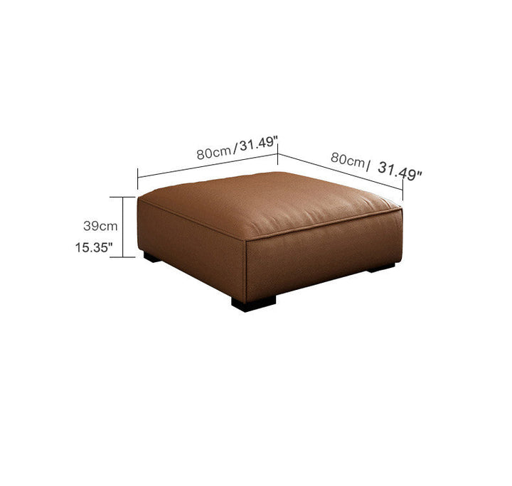 Madge Brown Microfiber Leather 4 Seats Couch with Ottoman