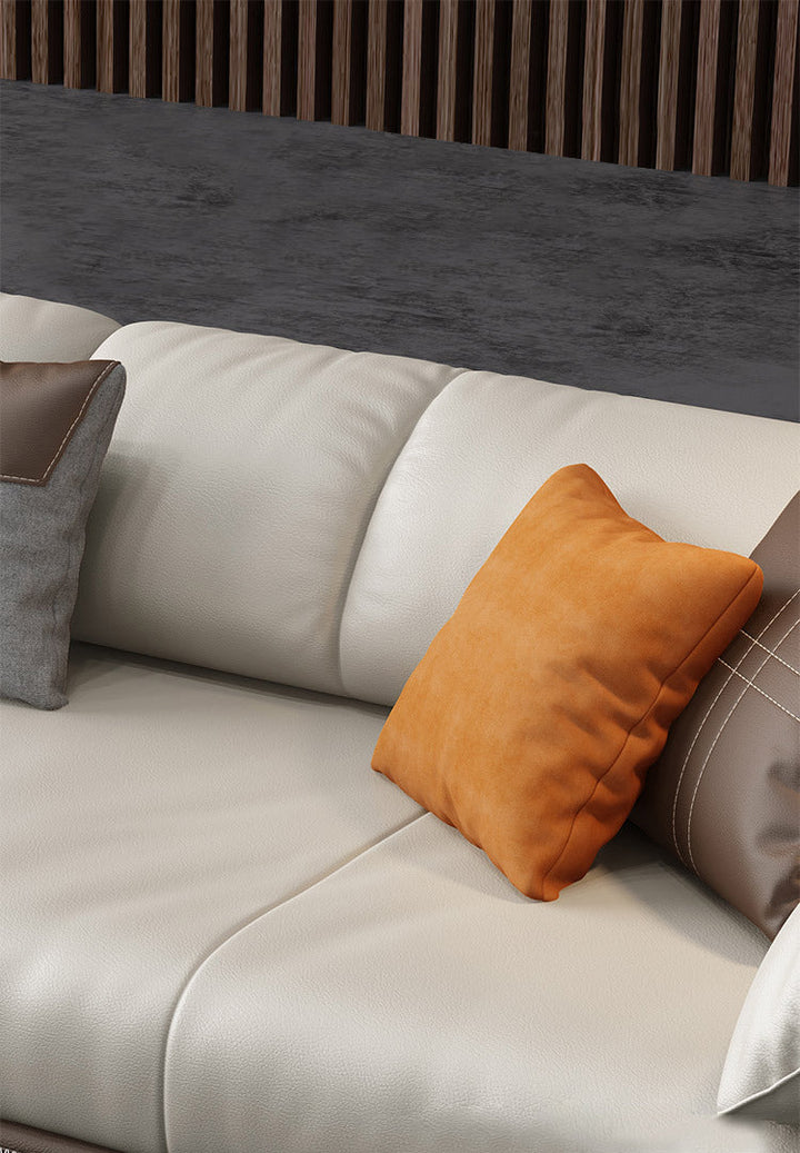Madge Modern Luxury Leather Sectional Sofa Set with Chaise