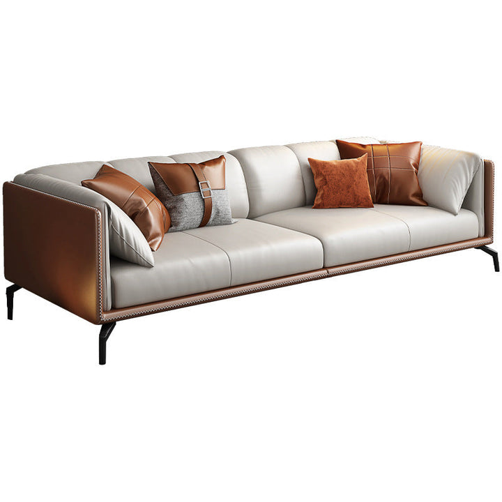 Madge Modern Luxury Leather Sectional Sofa Set with Chaise