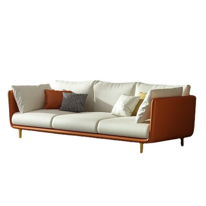 Madge Orange& White 3-Seater Sofa Set Deep Seat