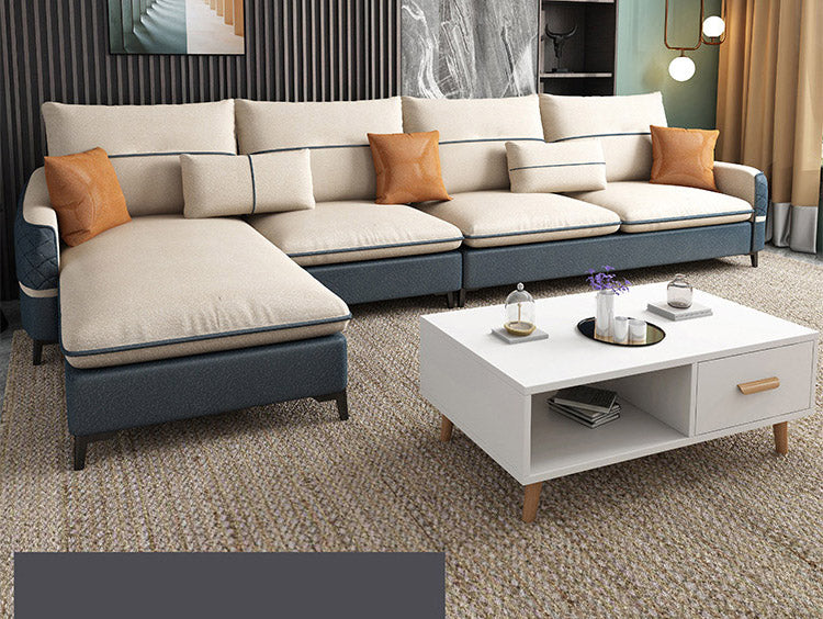 Madge Modern Luxury Chaise Sectional Sofa For Living Room