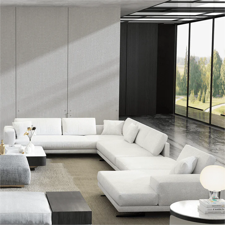 6 Seats Mid-Century Modular Sectional with Chaise – Hooseng Furniture