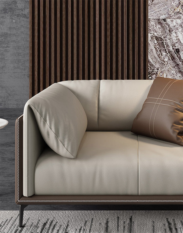 Madge Modern Luxury Leather Sectional Sofa Set with Chaise